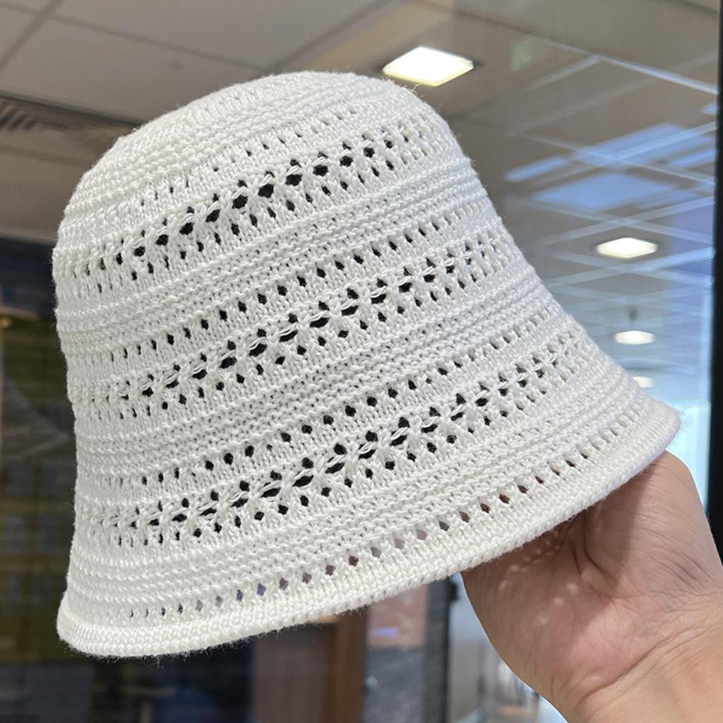 Summer Bucket Fisherman Hat Women Hollow Out Sun Cap Outdoor Casual Versatile Panama Hats Crochet Foldable Beach Caps