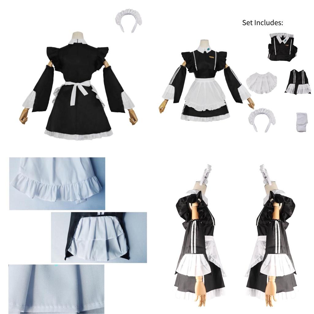 Hatsune Miku Maid Costume Sweet And Charming Black And White Dress For Cosplay Anime Fans
