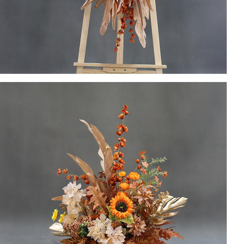 Autumn Floral Background Set: Caramel Silk Flowers for Wedding & Ceiling Decorations