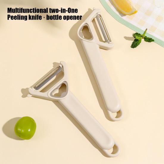 huaqianguhh 3-in-1 Vegetable Peeler, Stainless Steel Ergonomic Peeler for Elderly, Manual Bottle Opener Sharp Blade