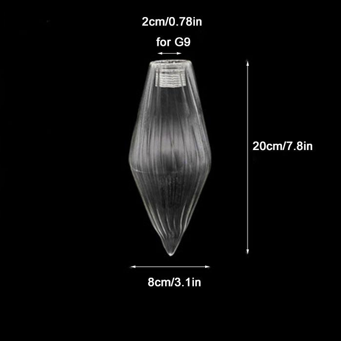 Klarer bernsteinfarbener Glasschirm Ersatz für G9 Fassung Kegel- oder Diamantmuster mit 22mm Öffnung Lampenschirm für DIY Kronleuchter