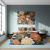 Japanese Pattern Duvet Cover Colorful Flower Quilt Cover, Chrysanthemum Bedding Set Girly Bedroom Blanket Cover, Reversible Bed Cover