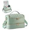 Portable Nail Varnish Organizers Bag Double Handles Adjustable Strap Waterproof Polyester Makeup Storage Case 30x22x25cm