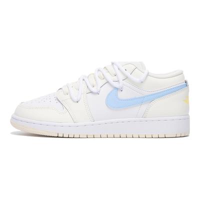 Air Jordan 1 Chestnut Slip Resistant Coverage Low Top Vintage Basketball Shoes GS Yellow Blue FV8486-181(Team59-)