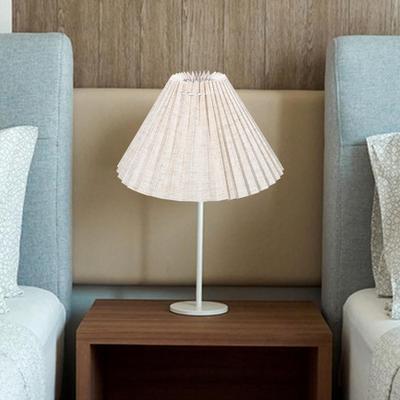 Pleated Lampshade Desk Lamp Cover Fits E27 Base Modern Easy Assembly Table Shade Light