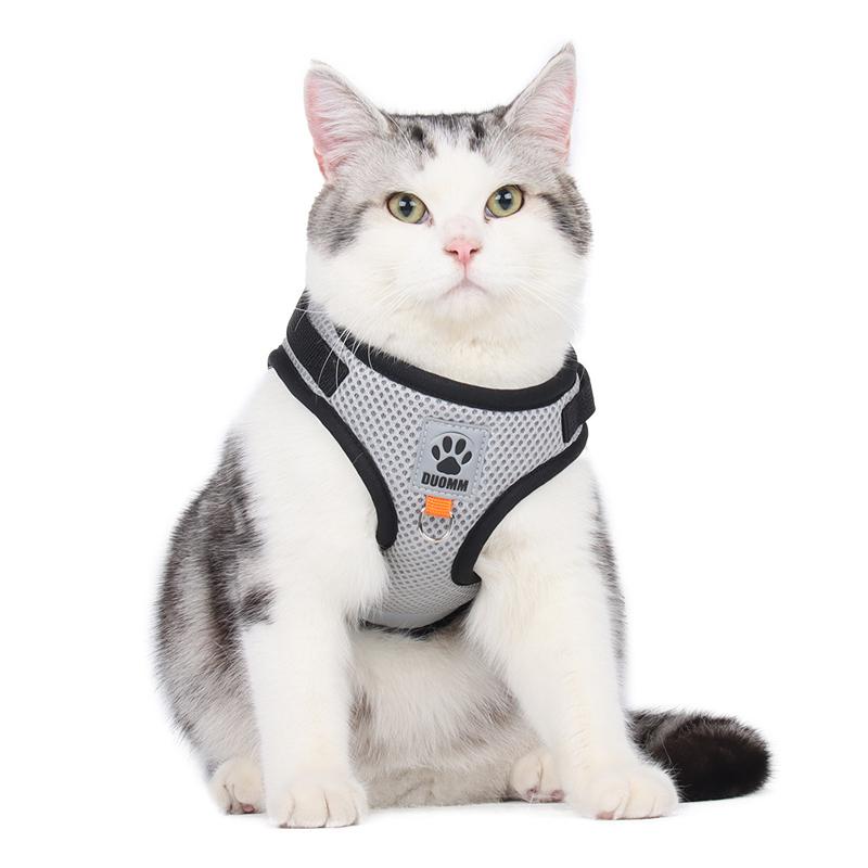 Breathable Reflective Pet Leash Vest Chest Strap Escape-Proof Pet Harness for Dogs & Cats - Full Mesh Breathable Adjustable Vest (4 Colors)