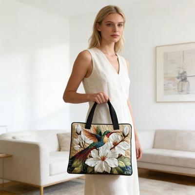 Gesteppte Tote Bag Damen Vintage Umhängetasche Blumen Tiere Handtasche Florale Geldbörse für Pendeln Party Tägliche Besorgungen