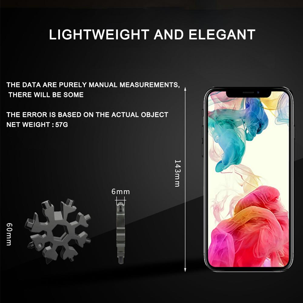 Multifunctional Snowflake Wrench Portable Hexagonal Octagonal Edc Socket Wrench All-steel 19-in-one Tool Card