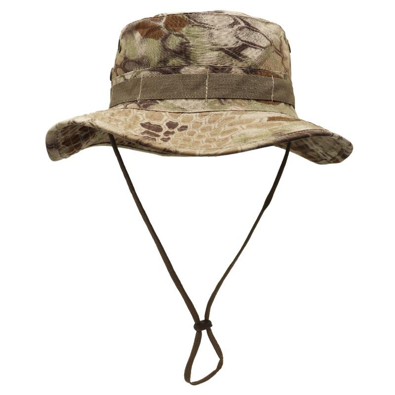 Jungle camouflage sunshade sunscreen Benny hat sniper flat top bucket hat outdoor sports tactical military fan hat goods
