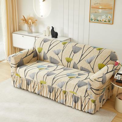 Housse de canapé classique élastique avec jupe Housse de canapé avec fond élastique, compatible avec fauteuil, causeuse, canapé 3 places et canapé 4 places