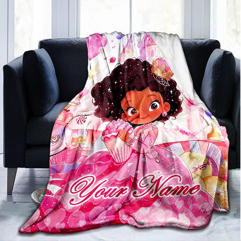 1PC Custom Name "Princess Sweet Dreams" outdooor Flannel blankets Patterns Throw Blanket All-Season Soft Gift for Couch, Bed, Camping gifts