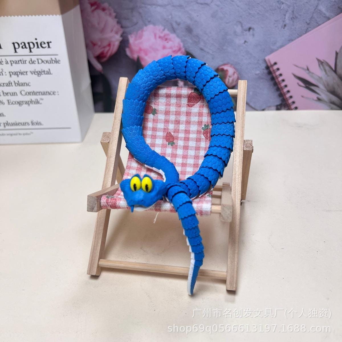 Articulated 3D Printed Gary Snake Model - Zootopia Themed Creative Toy & Christmas Gift 30cm Random Color 3D Printed Gary Snake Model