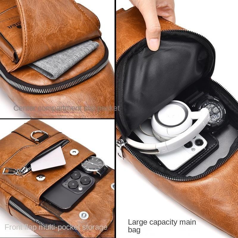 Hot Men's Bag Fashion Messenger Bags Large Capacity Luxury Designer Chest Bags Retro Single Shoulder Crossbody Backpacks