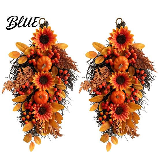 Thoughtful Seasonal Gift Fall Sunflower Swags Wreath Maple Leaves And Berries Hanging Decor Artificial Garland Autumn Farmhouse Front Door