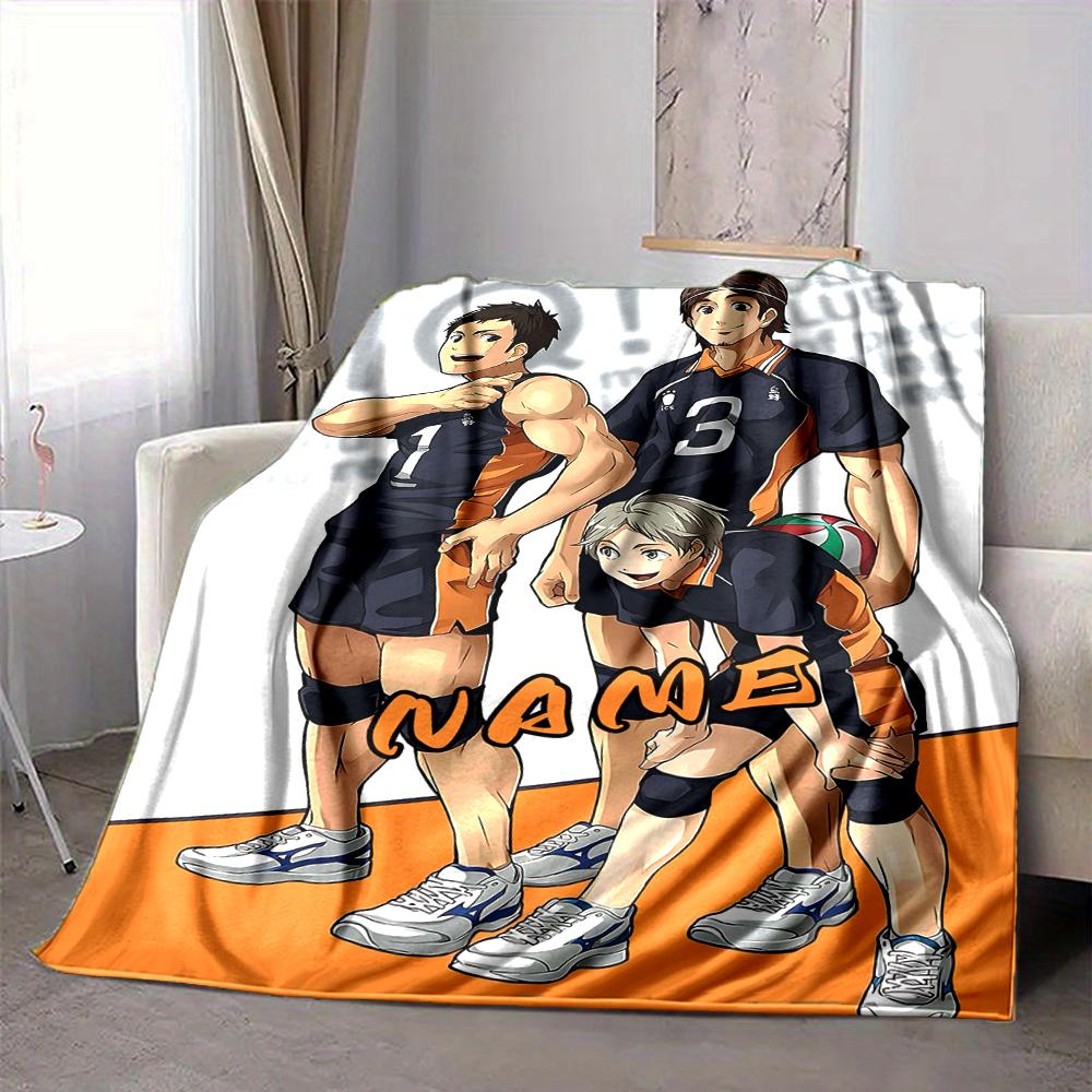 Custom 1pc Haikyuu!! Team Spirit Blanket, Soft And Comfortable Blanket, Casual Warm, Camping Travel Blanket, Birthday Gift Q91277