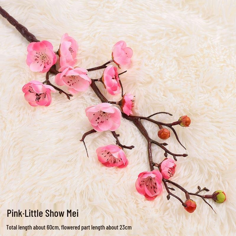 Artificial Plum & Peach Blossom Bonsai: Winter Sweet Flower Decor for Living Room or Study