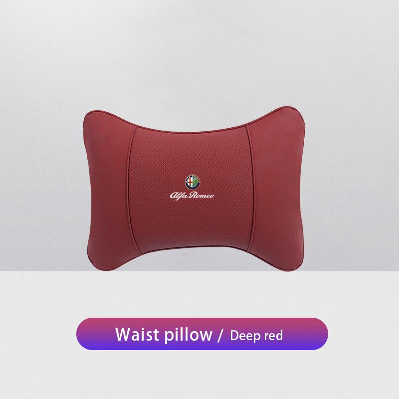 1Pcs Car Seat Headrest Auto Logo Neck Pillow For Alfa Romeo 156 159 147 4C 8C 166 Giulia Giulietta Mito Stelvio Spider GT Tonale