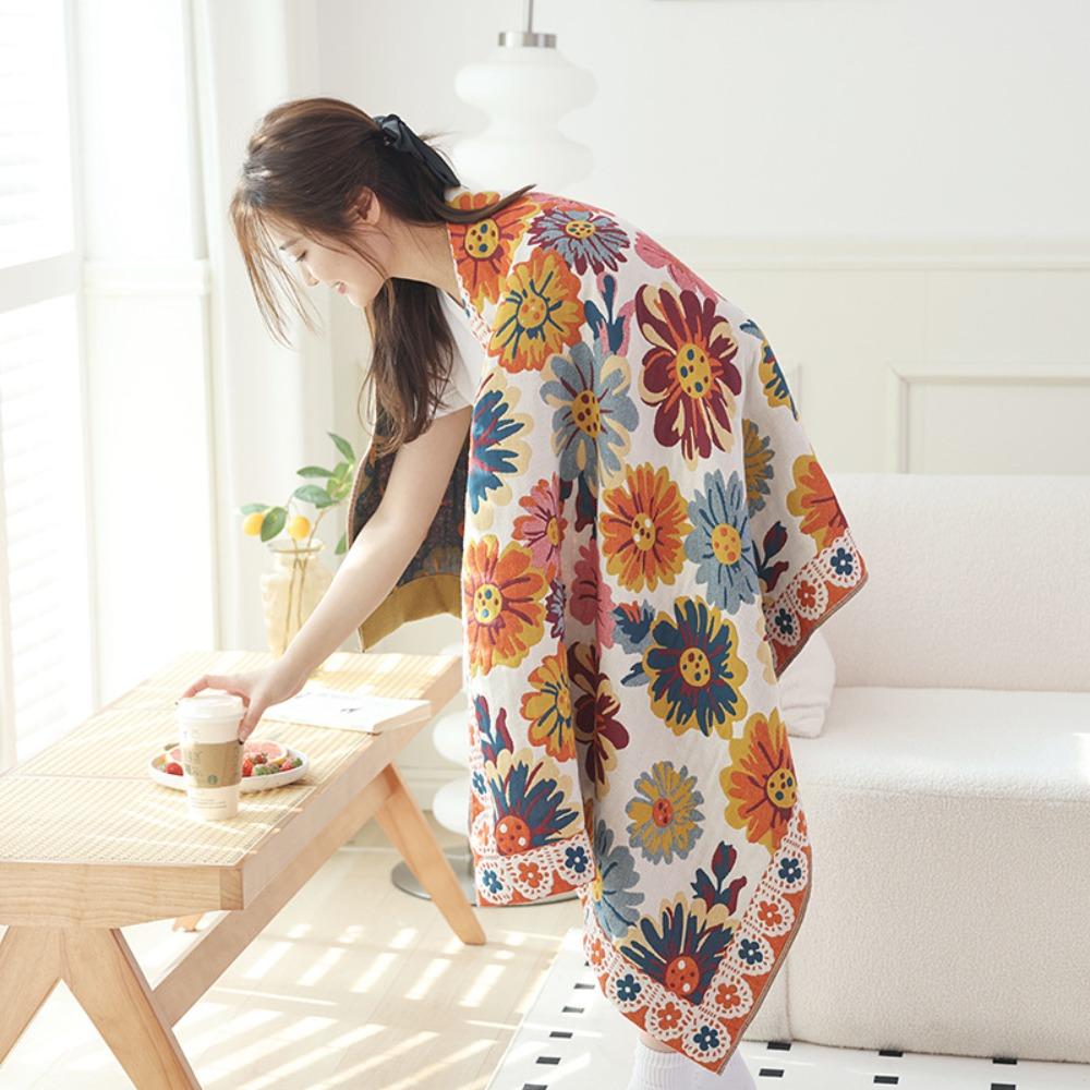 Absorbent Cotton Gauze Bath Towel Multi Layer Baby Blanket Multifunctional Shower Towel  Swimming