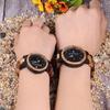 KINGNOW Couple Watch Lightweight Wooden Men's Women's Day-Date Display Japanese Quartz Unique Timepiece