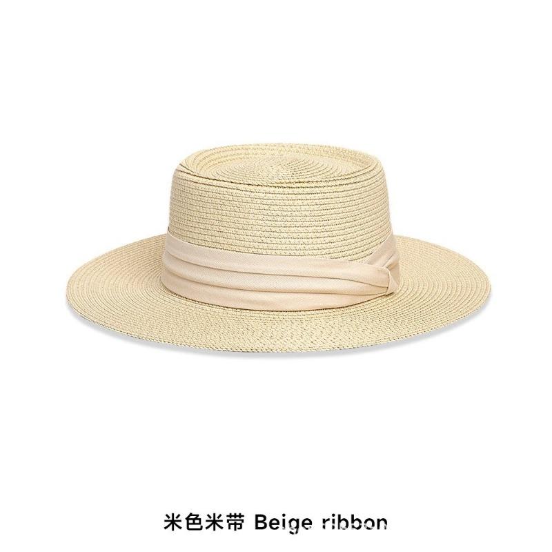 Produced straw hat women's flat top seaside beach top hat sunscreen hat travel photo women's summer sun hat