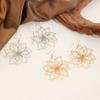 1 Paar Vintage Übertriebene Hohlblumen Metallohrringe Für Damen, Elegante Geometrische Gewebte Hängende Ohrhänger Mode Ohrschmuck