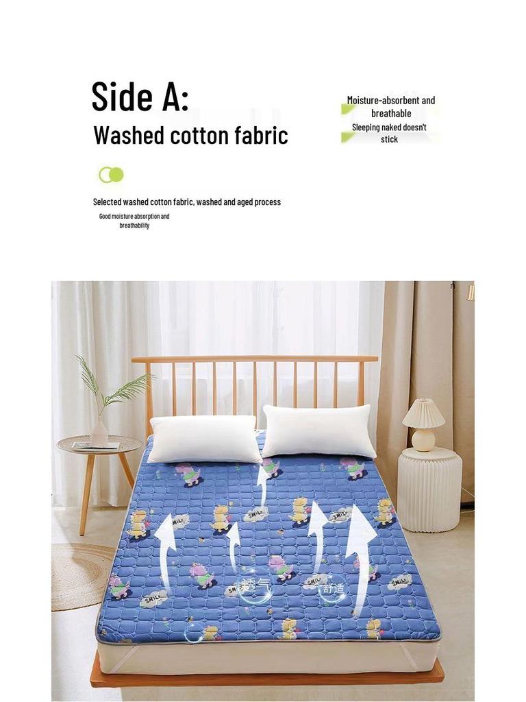 Dual-Sided Foldable Rattan Mattress Pad for All Seasons