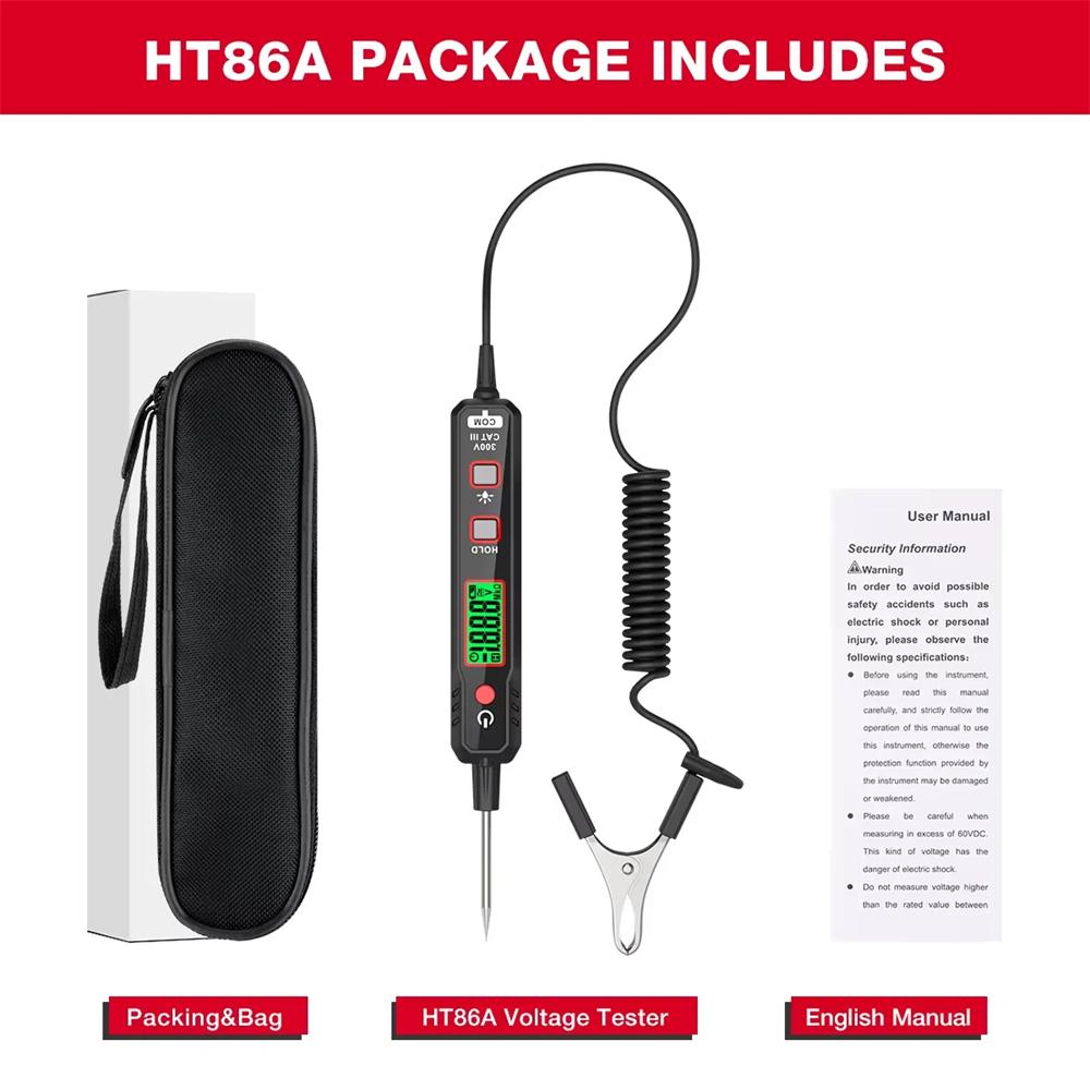 HABOTEST HT86A Car Voltage Detector Smart Voltage Tester Volt Pen Resistance Continuity Car Fault Maintenance Circuit Test Probe