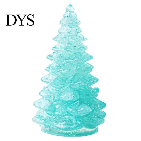 Xmas Tabletop Figurine Resin Christmas Tree Figurine, Crystal Desktop Ornament, Creative Gift Miniature Holiday Decoration for Home Office,