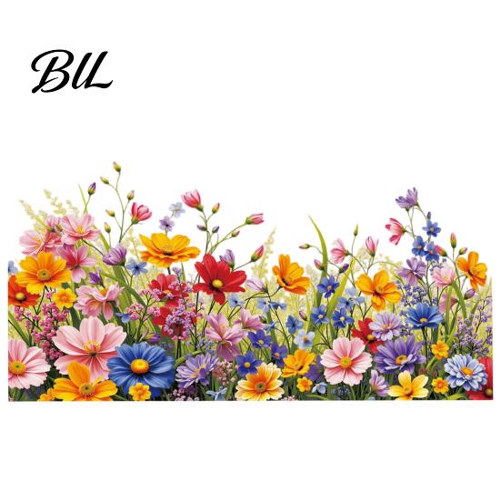 Bathroom Window Decal Spring Summer Flower Butterfly Cling Colorful Floral Sticker Scratch-resistant Removable Double-Sided Static Decals for