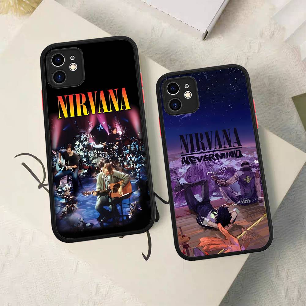 N-Nirvanaes Rock Band For IPhone 16 15 14 11 12 13 Pro Max Plus X XS MAX Matte Soft Back Phone Cover Case
