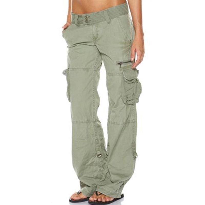 Retro French Wide-Leg Women's Cargo Pants with Multi-Pocket Design - European & American Style, Casual and Loose Fit