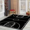 Black Basketball‑Court Print Area Rug, Floor Mat for Entryway, Kitchen, Bedroom, Living Room, Home Decor