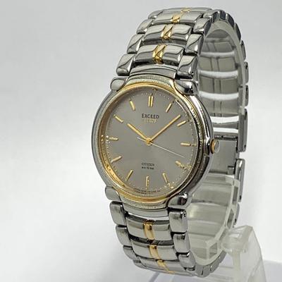 Used 471 [Battery Replaced, Cleaned] Working CITIZEN Men's Watch Citizen EXCEED EUROS Gold Quartz Vintage