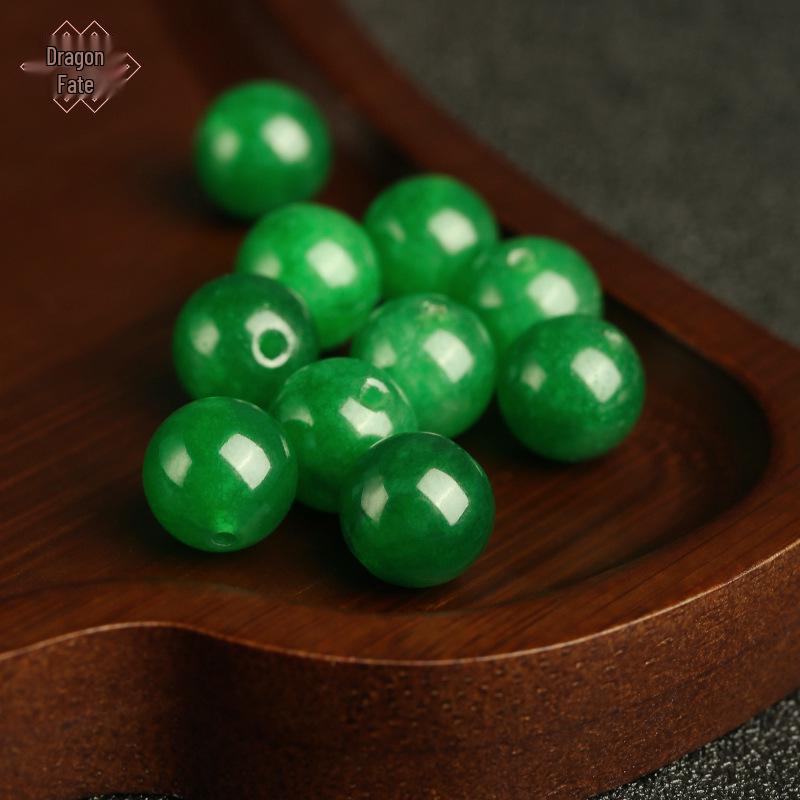 

Dragon Knot Green Jade Beads - 10 Greenish-blue Jasper Round Pieces for DIY Bracelets and Necklaces 10 Pieces