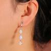 Long Opal Earrings 925 Sterling Silver with Natural Ethiopia Opal Fine Luxury Jewelry for Women Nice Gift
