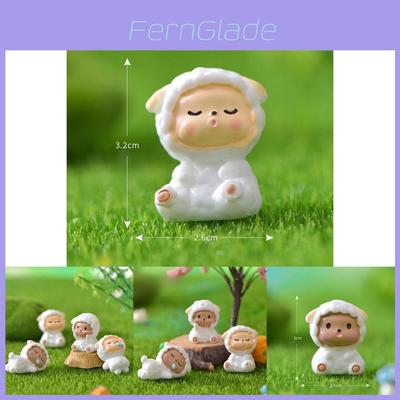 Adorable Resin Sheep Figurine Cute Garden Diy Decoration Cartoon Style