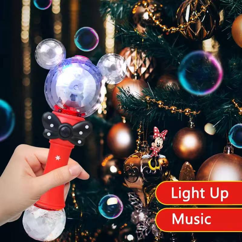 Minnie Bubble Machine Rechargeable Playthings for Boys and Girls Featuring Lighting Electric Musical Wand Toys