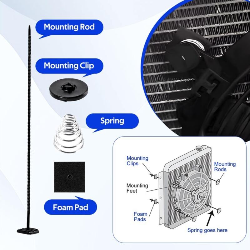 2/3/4 Set Transmission Coolers Mounting Tie Strap Plastic Automotive Radiator Fan Mount Zip Ties Clips Easy Installation