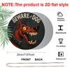 2D Flat Retro Dangerous Dog Warning Sign-durable Metal Warning Board, Decorated with Fierce Red Dog and Iron Chain Pattern-20x20 Cm/7.8 Inches