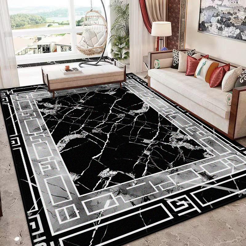 Nordic Marble Style Carpet for Living Room Light Luxury Decoration Sofa Easy Clean Soft Rug Bedroom Bedside Fluffy Non-slip Mat