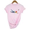 Women Clothes Watercolor Volleyball Girl Graphic Print T Shirt Femme Korean Style T Shirt Female