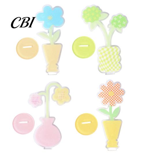 Transparent Card Holder Acrylic Desk Memo Holder, Flower Shaped Photo Display Clip Stand, Home Durable Office Table Number for Cards Paper Note