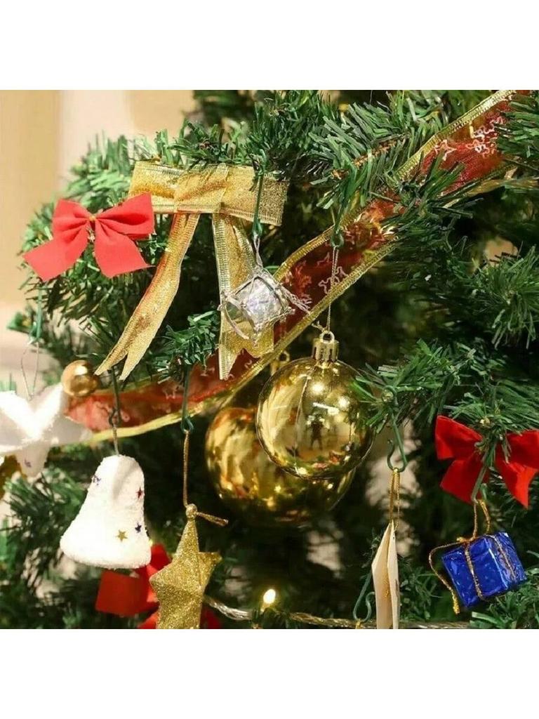 100Pcs/set Christmas Ornament S Shaped Hooks Plastic Hook Xmas Tree Balls Pendant Hanging Holders for Home New Year Party Decor