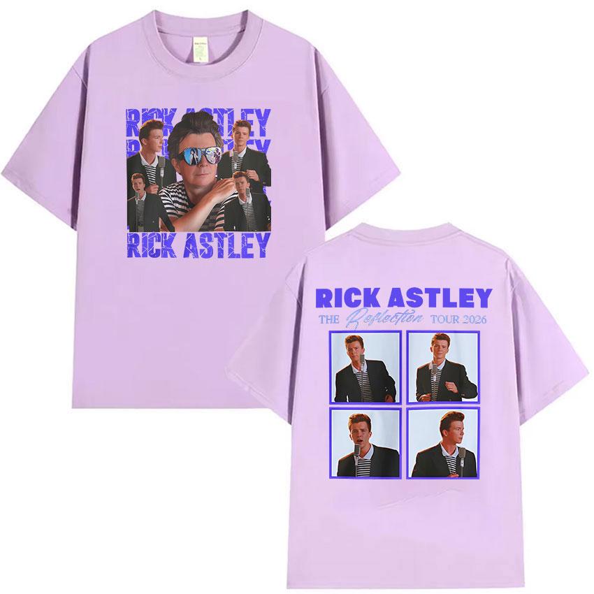 Rick Astley The Reflection Tour 2026 Magliette Grafiche Unisex Vintage Cotone Oversize Maglietta Estiva Abbigliamento Alta Qualità Maglietta