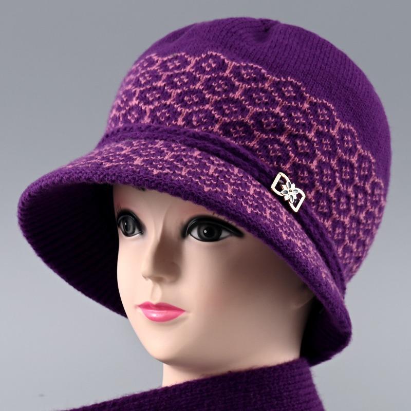 Hat Winter Lady Fleece Warm Knitted Wool Hat Old Hat Fleece Ear Protector