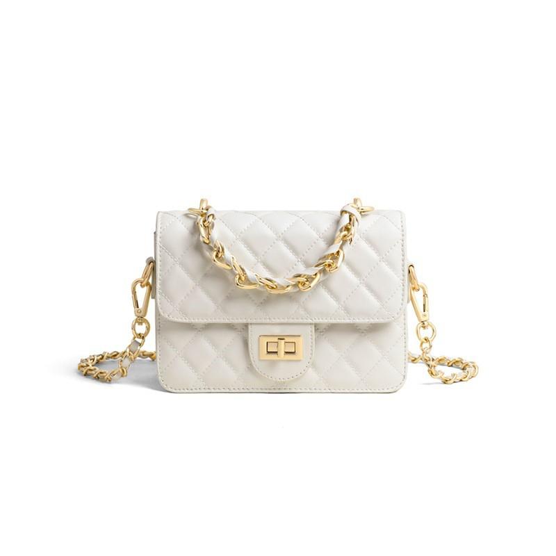 Womens 2026 Genuine Leather Crossbody Bag Small Square Chain Shoulder Street Chic