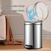 Luxury Silent Stainless Steel Pedal Trash Can with Lid - Large Capacity for Kitchen, Living Room, Bedroom