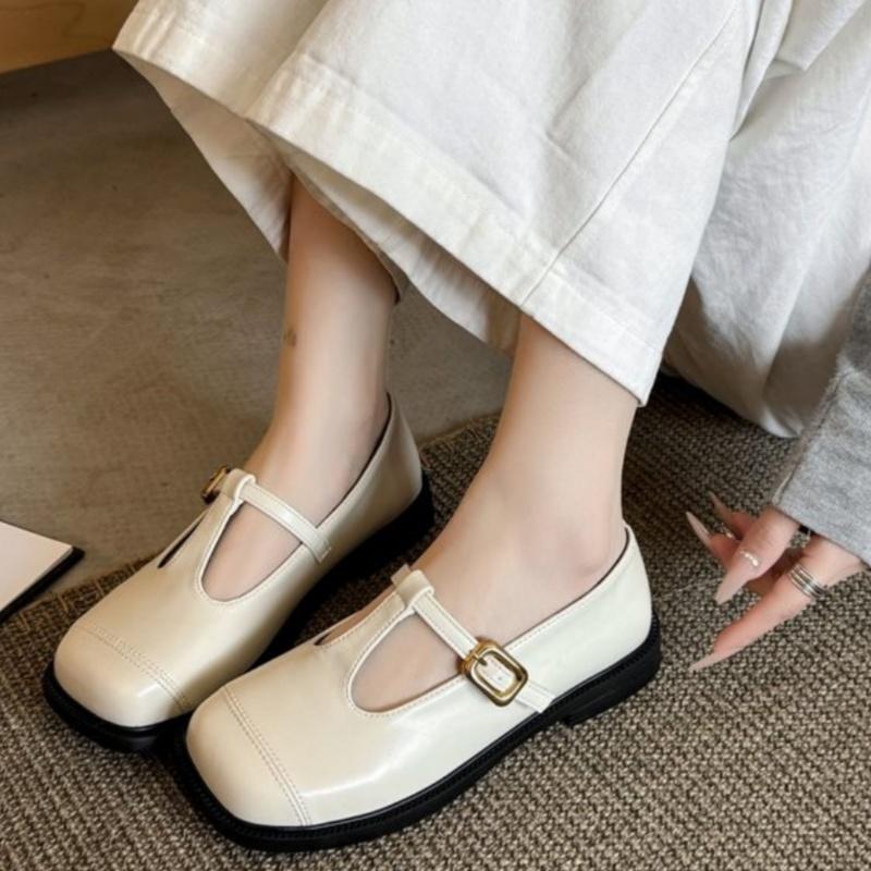 Fashion 2025 New Spring Autumn Leather Women Shoes Mary Jane Retro Solid Color Loafers Low Heels Casual Comfortable Soft Ladies Shoes