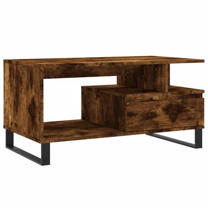 VidaXL Table basse Chêne fumé 90x49x45 cm Bois d'ingénierie 831033