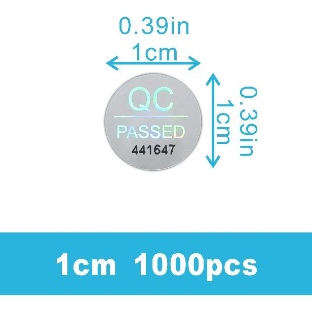 1100pcs 0.39 inch QC Passed Tamper Proof Stickers Silver High Security Tamper Evident Warranty Void Hologram Labels w/Unique Sequential Serial